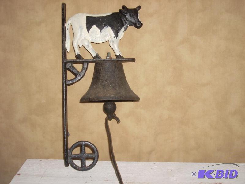 lot 293 image: Cast Iron Hanging Cow with Bell