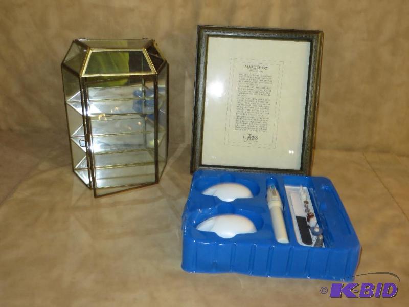 lot 52 image: Nail Care Kit, Glass Display Shelves and a Picture Frame.