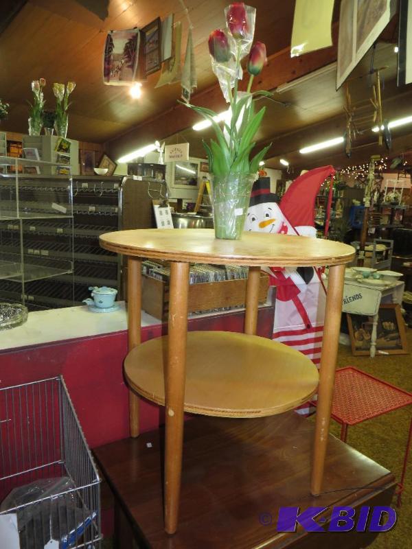 lot 77 image: Round Two Tier EndSide Table.