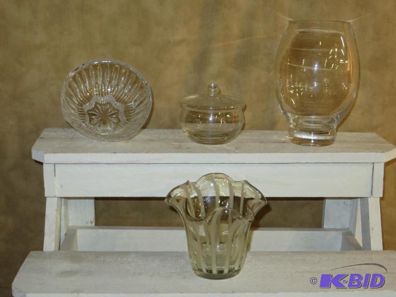 lot 97 image: Glass Vases, Jars and Bowls