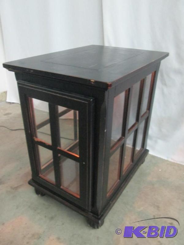 Wood and Glass End Table