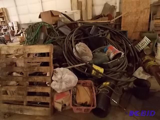lot 67 image: Pile with Asstd Hose, Edging, Shelf Unit, PV...