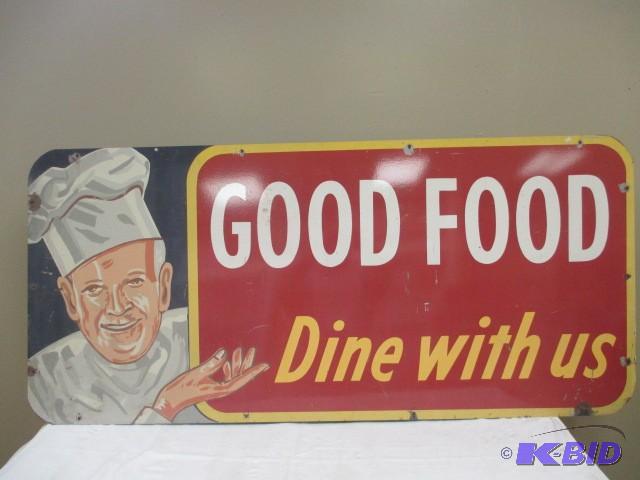 collectible tin dinning sign