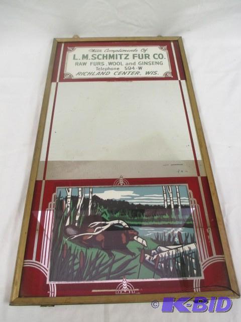 Vintage framed advertising mirror