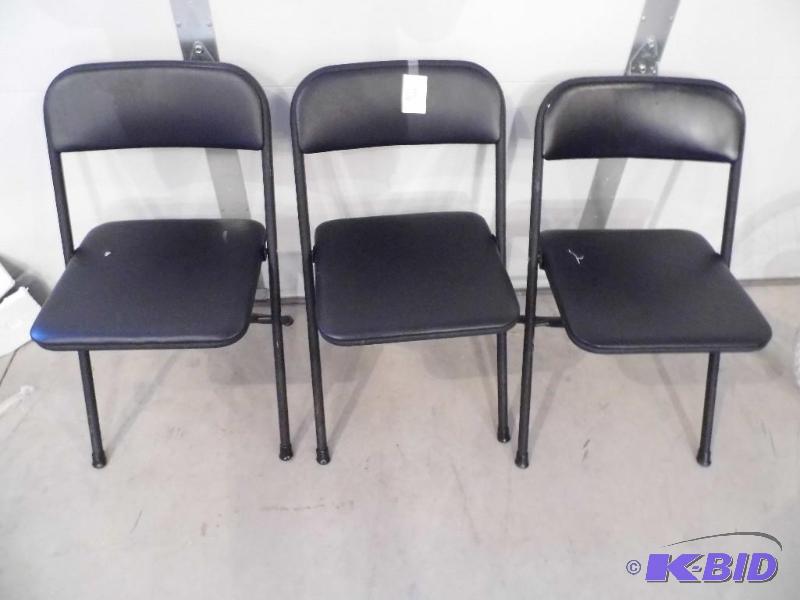 3 Padded Folding Chairs