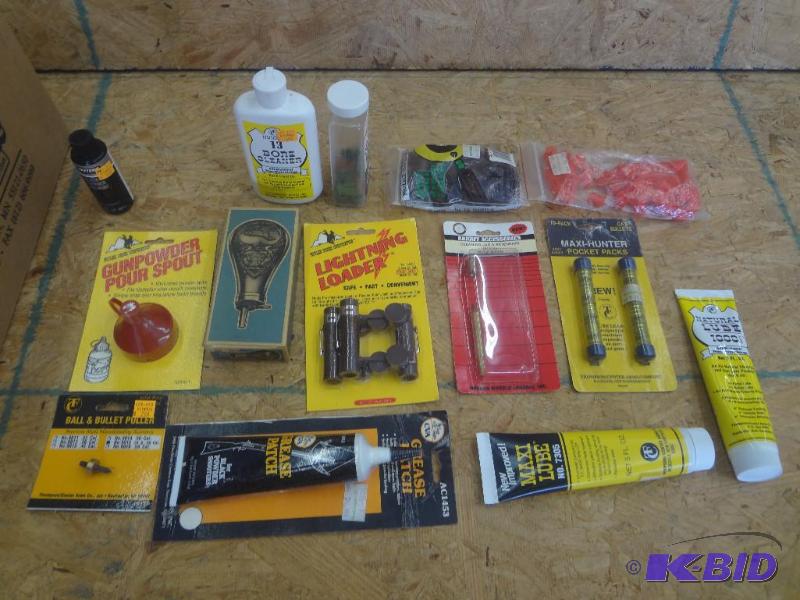 Box Lot Of Misc Reloading Supplies, Gun Clea...