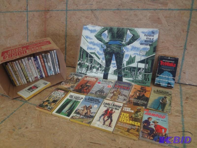 Box Lot Of Vintage Western Novels &amp (1) B...