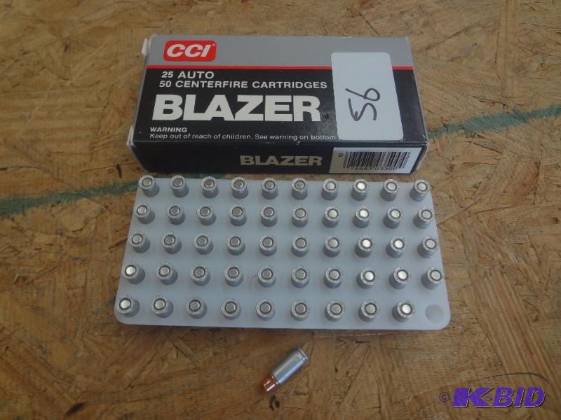 (50) Rounds CCI Blazer 25-Auto 45grain JHP...