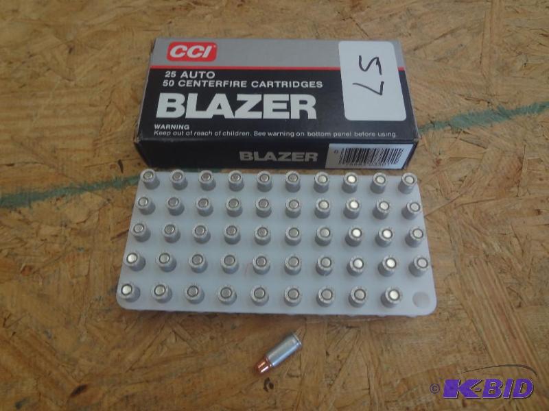 (50) Rounds CCI Blazer 25-Auto 45grain JHP...