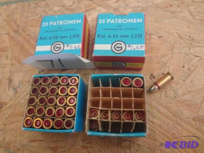 (28) Rounds 6.35mm 25-Patronen...
