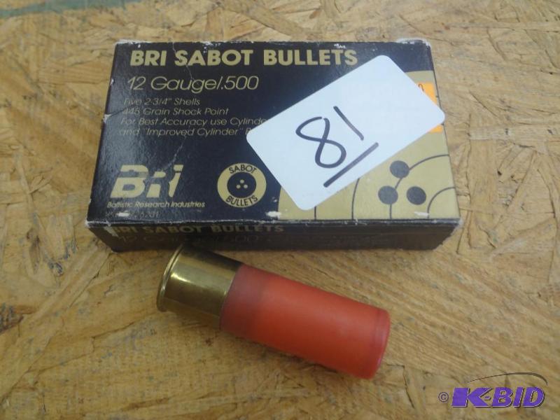 (5) Bri 12-Gauge 2.75&quot Sabot Slugs...