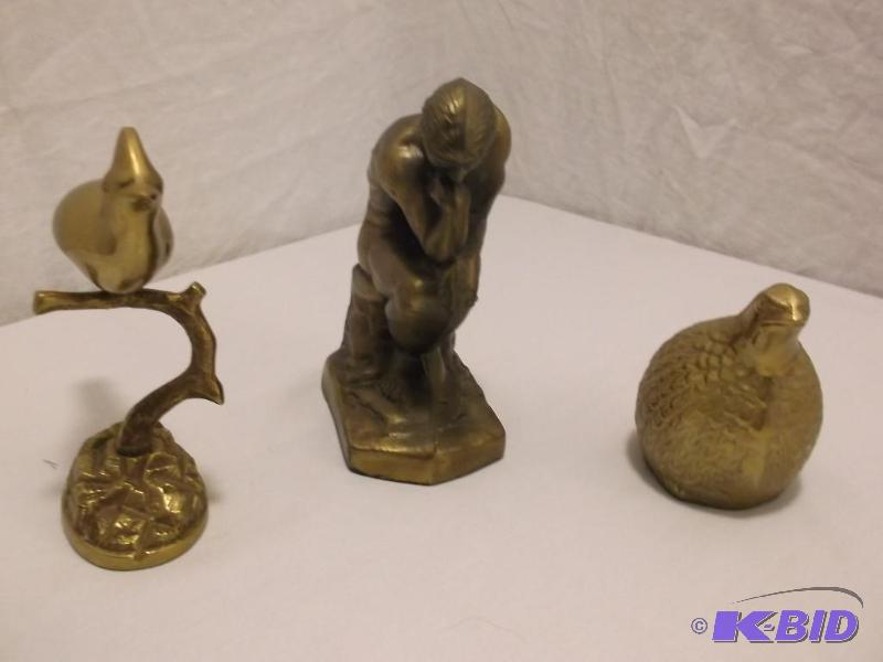 Lot with 3 Heavy Vintage Cast Brass items all...