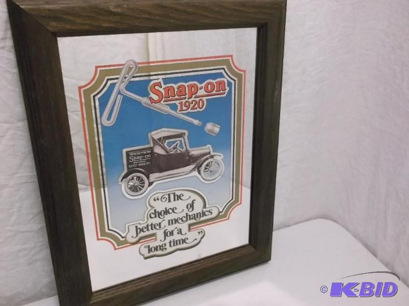 Snap-on 1920 advertisement mirror sign measur...