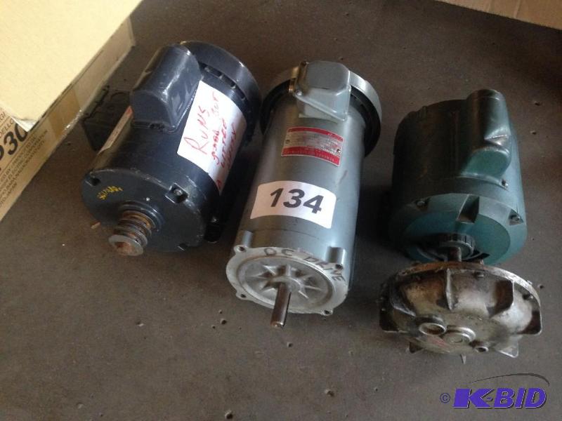 lot 134 image: Lot of 3 misc electric motors....
