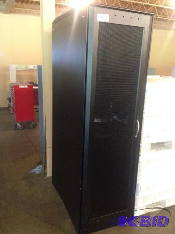 lot 202 image: Tall equipment rack mount cabinet....
