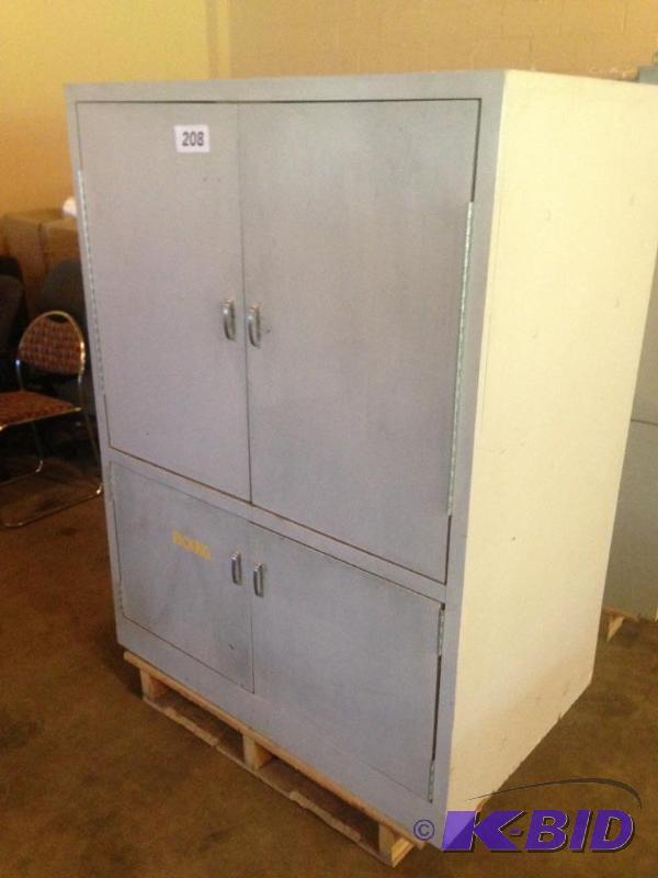 lot 208 image: Large wooden cabinet unit....
