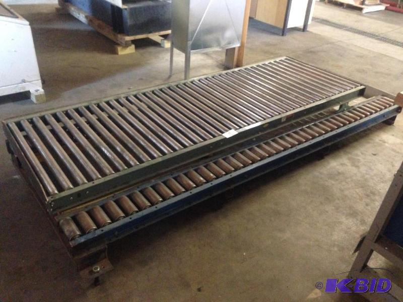 lot 5 image: 2 sections of roller conveyor. One with stati...