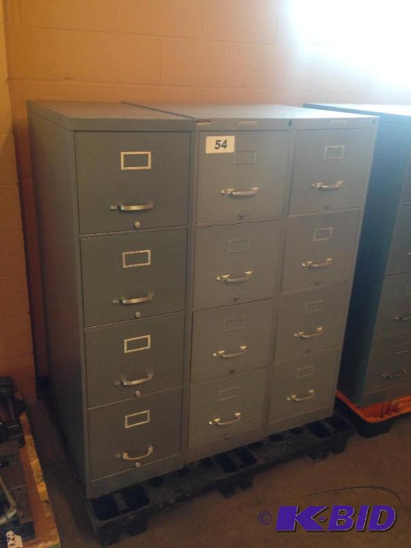 lot 54 image: 3 4-drawer metal filing cabinets....