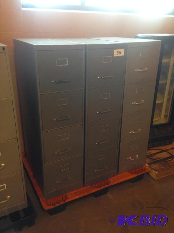 lot 55 image: 3 4-drawer metal filing cabinets....