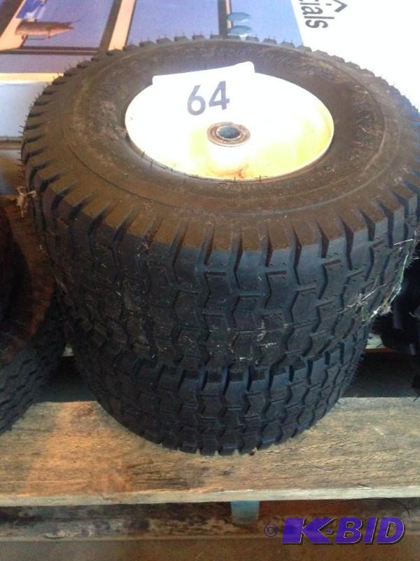lot 64 image: 2 air tires 15x6.00-6 size....