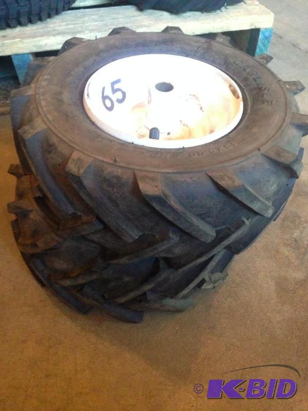 lot 65 image: 2 air tires for snow blower 135.00-6 size....