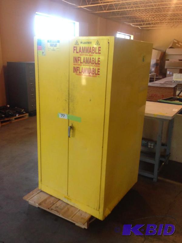 lot 77 image: Justrite 55 gallon flammable safety storage c...