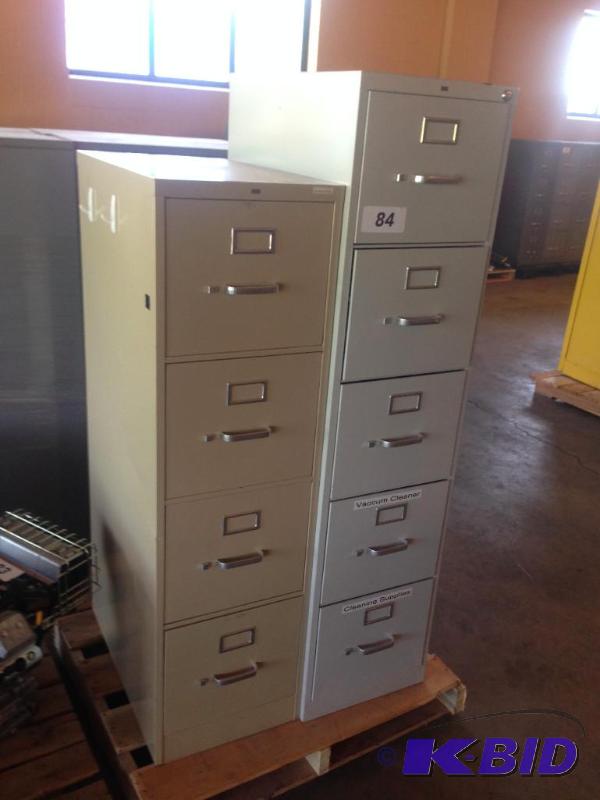 lot 84 image: 2 metal filing cabinets....