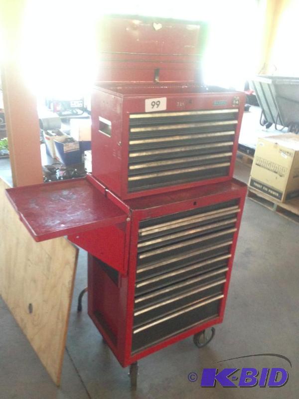 lot 99 image: Baldwin rolling tool box with upper unit incl...
