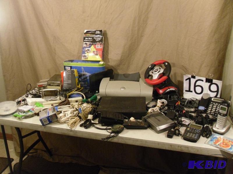 lot 169 image: Phones, Dell Printer, TI-83 Calculator, Wirel...