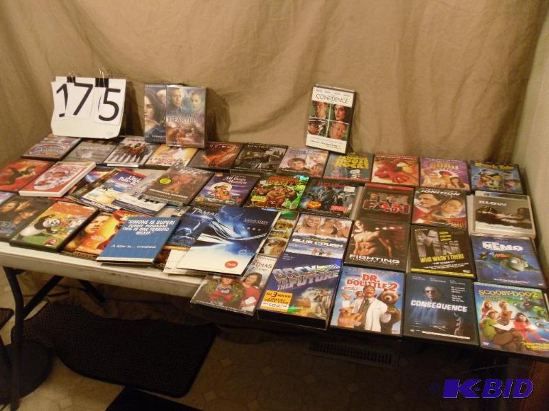 lot 175 image: Large Lot of Assorted DVDS. Some may need scr...