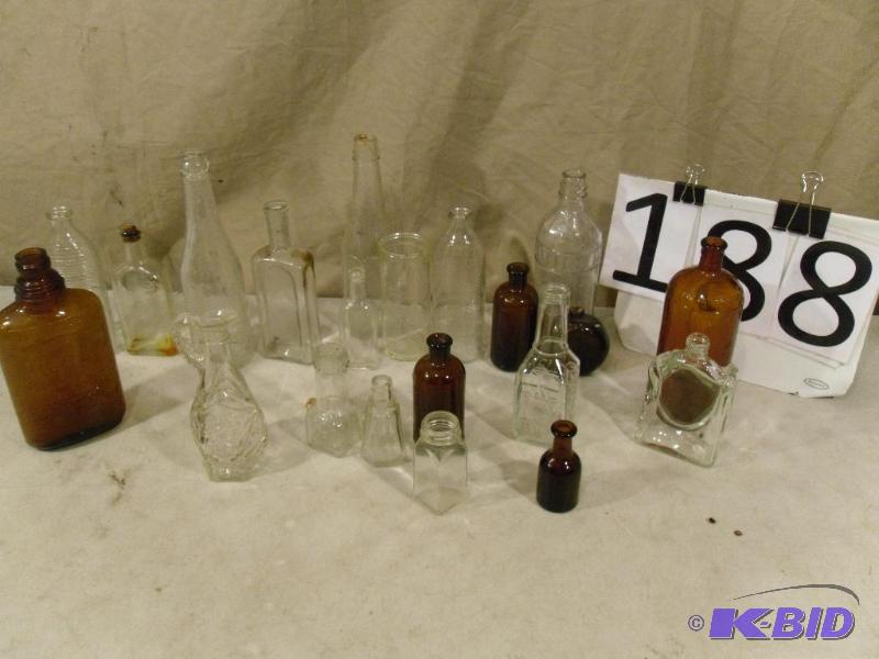 lot 188 image: Lot of Assorted Old Glass Bottles. Nursing Bo...