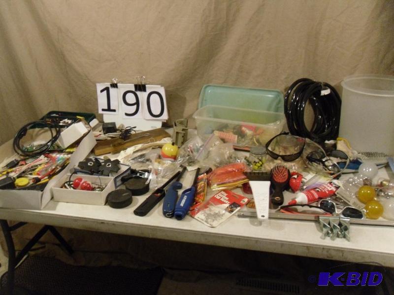 lot 190 image: Large Junk Drawer Lot. Lighters, Clothespins,...
