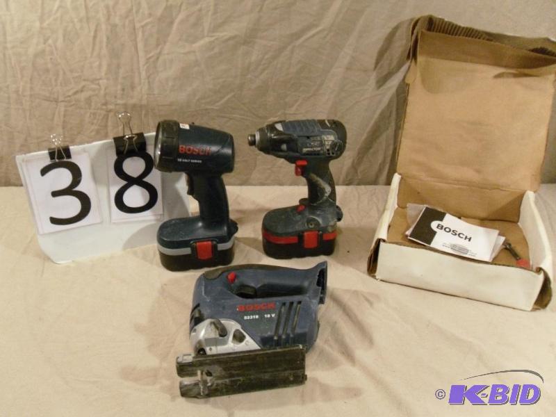 lot 38 image: Bosch 18 volt 3 Piece Set. 14" Impact (...