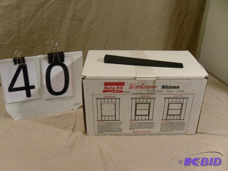 lot 40 image: Box of New Sure Fit Worksaver Shims. 100 pc B...