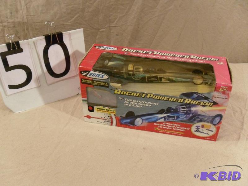 lot 50 image: New in Box Estes Rocket Powered Drag Racer. U...