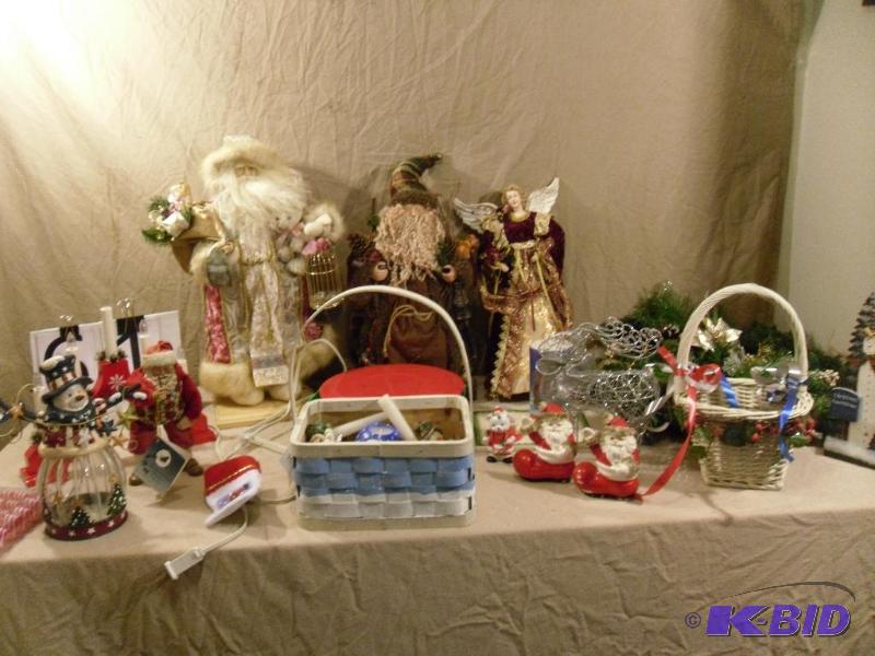 lot 61 image: Lot of Assorted Christmas Items. Decor, Santa...