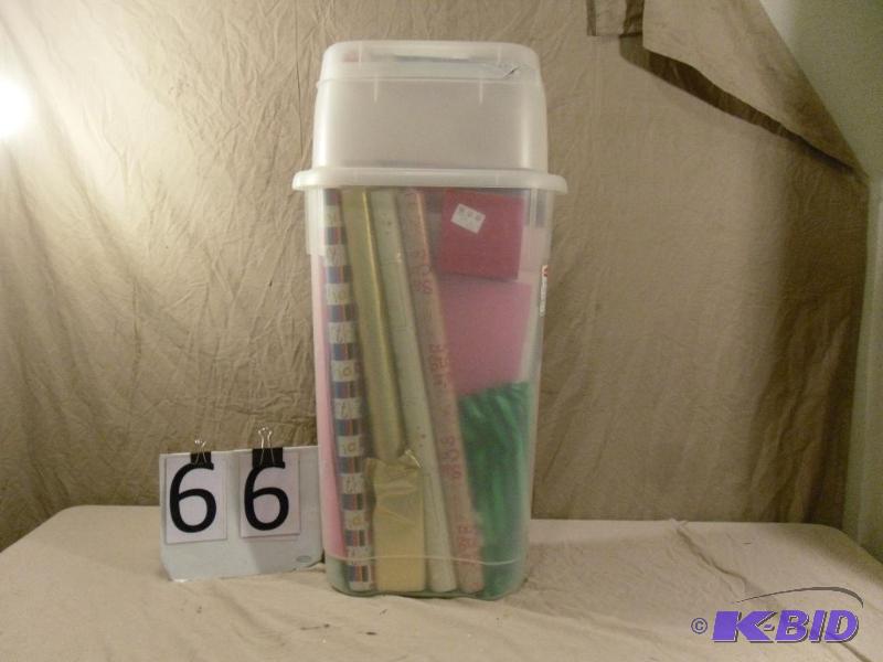 lot 66 image: Christmas Wrapping Paper Storage Container wi...