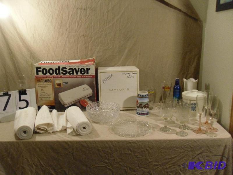 lot 75 image: Foodsaver, Crystal Bowl and Plate, Glassware,...