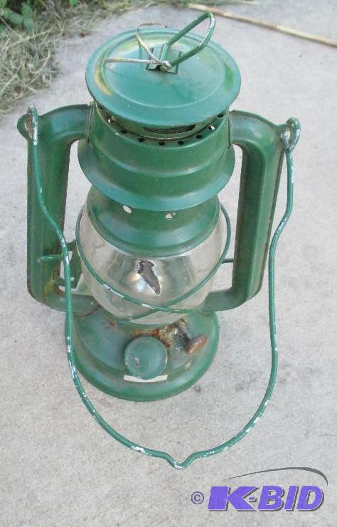 lot 117 image: green outdoor lamp...