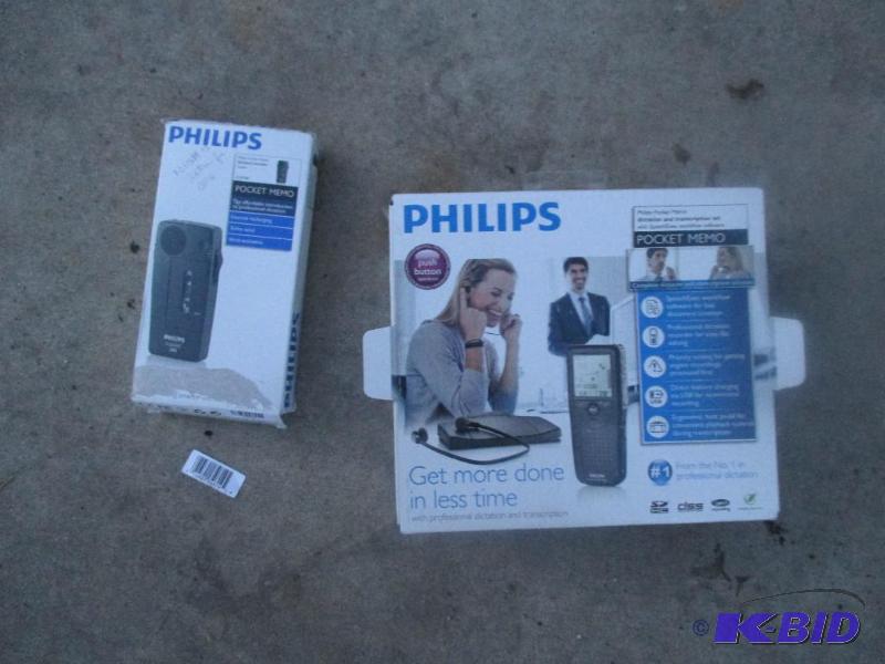 lot 196 image: pair of phillips voice recorders look new poc...