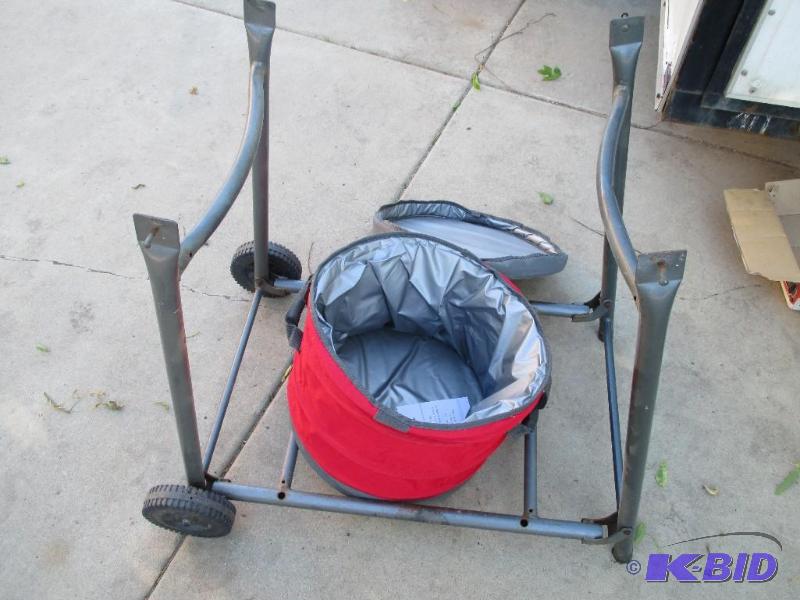lot 35 image: target collapsable cooler and foldable 2-whee...