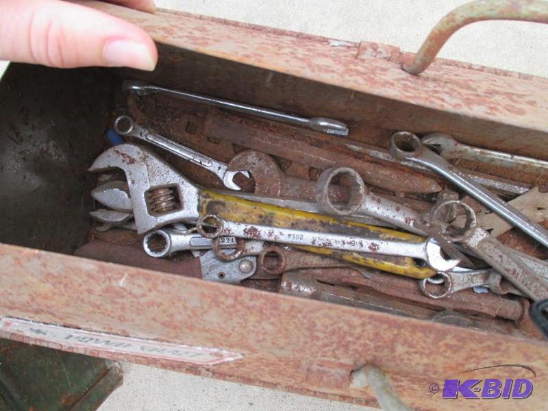 lot 59 image: antique metal tool boxes...