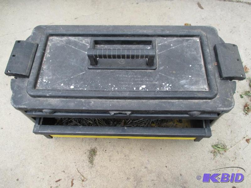 lot 60 image: tool box with various tools with sliding draw...