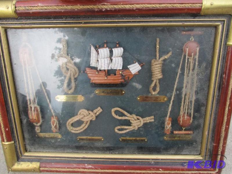 lot 65 image: framed items based off the Mayflower...