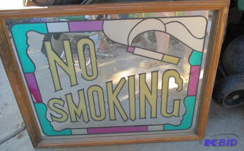 lot 78 image: glass no smoking mirror...
