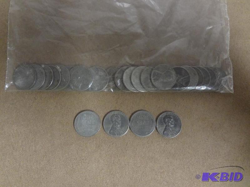 (25) 1943 Steel Wheat Pennies...