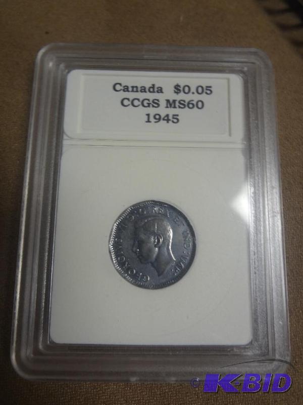1945 Canadian Nickel, CCGS MS-60...