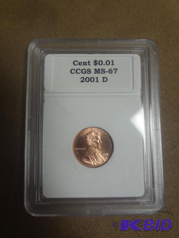 2001-D CCGS MS-67 Lincoln Penny...