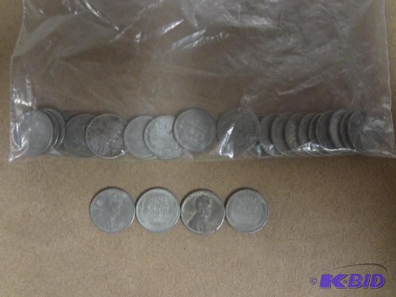 (25) 1943 Steel Wheat Pennies...