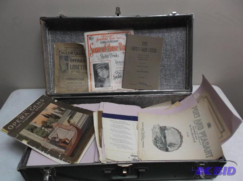 lot 103 image: Case With Vintage Sheet Music In It...